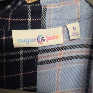 Sugar & Jade Kids Blue Plaid Button Down Shirt